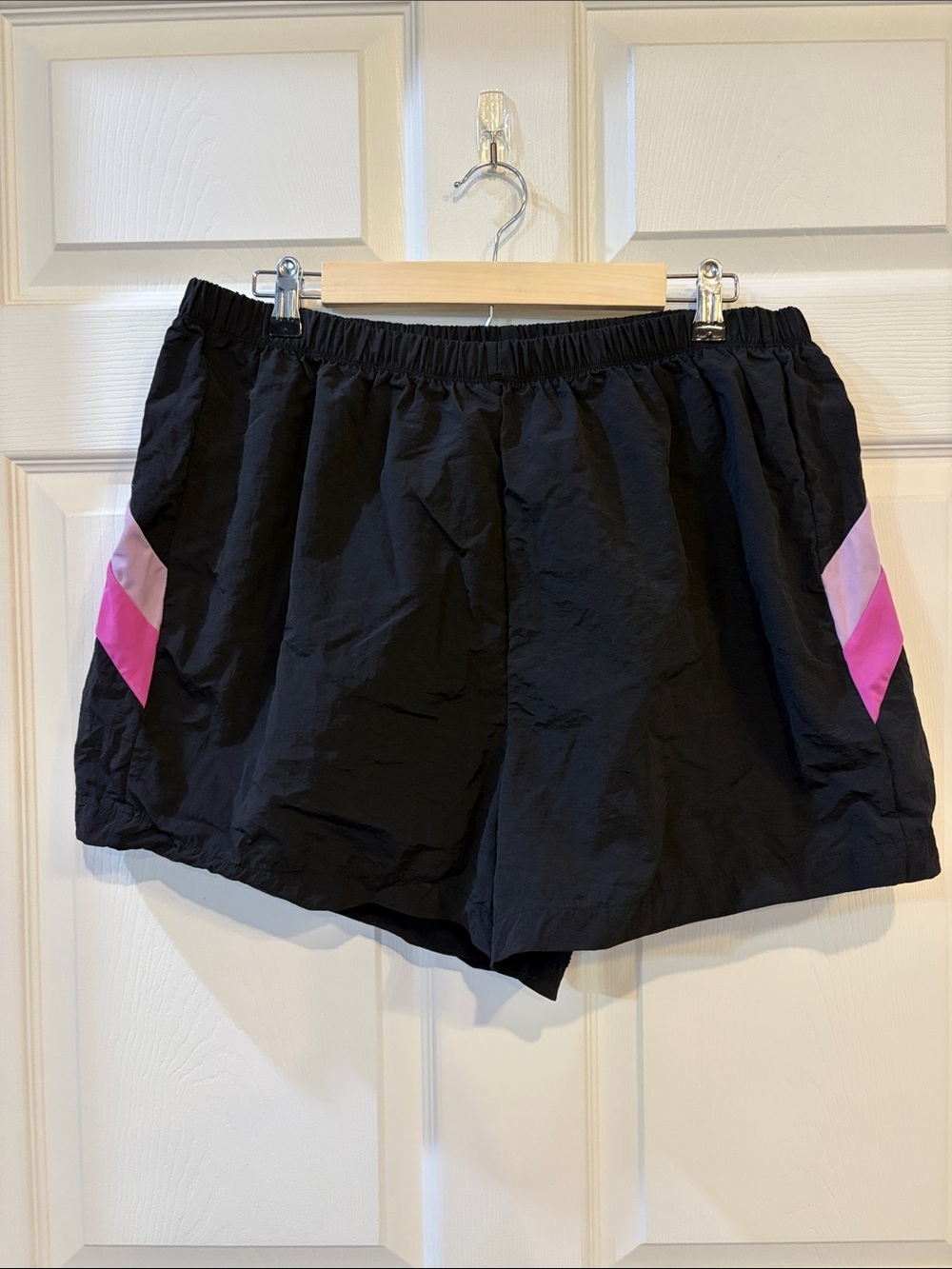 Woman Within- Black Swim Shorts with Pink Accent